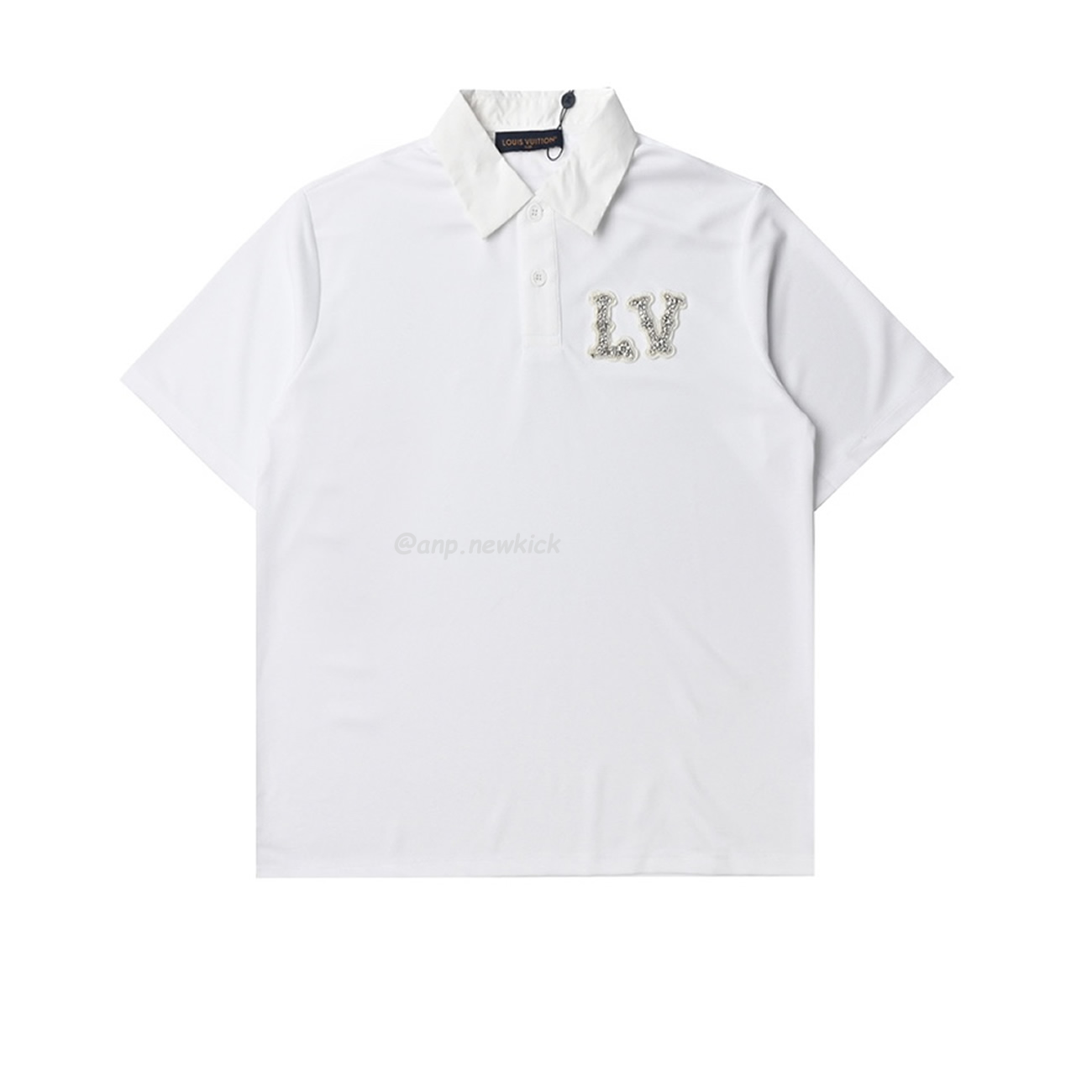 Louis Vuitton 24ss Water Diamond Letter Polo Short Sleeves T Shirt (1) - newkick.org